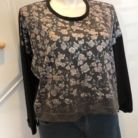 CHLOE K FLORAL PRINT & BLACK TOP EUC sz XL - Picture 1 of 8